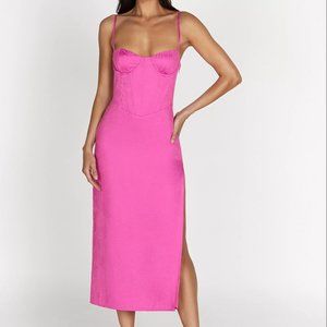 Sold Out - Meshki Maggie Corset Midi Dress - Rose Pink